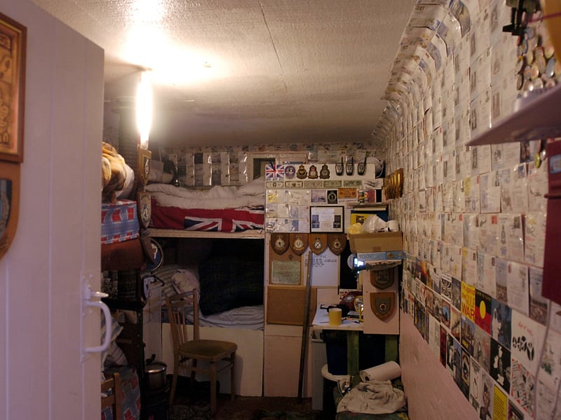 Inside a nuclear bunker in Dentdale, Cumbria, in November 2004. It is one of around 1,500 across the UK which were built for volunteers from the Royal Observer Corps to man during the Cold War.