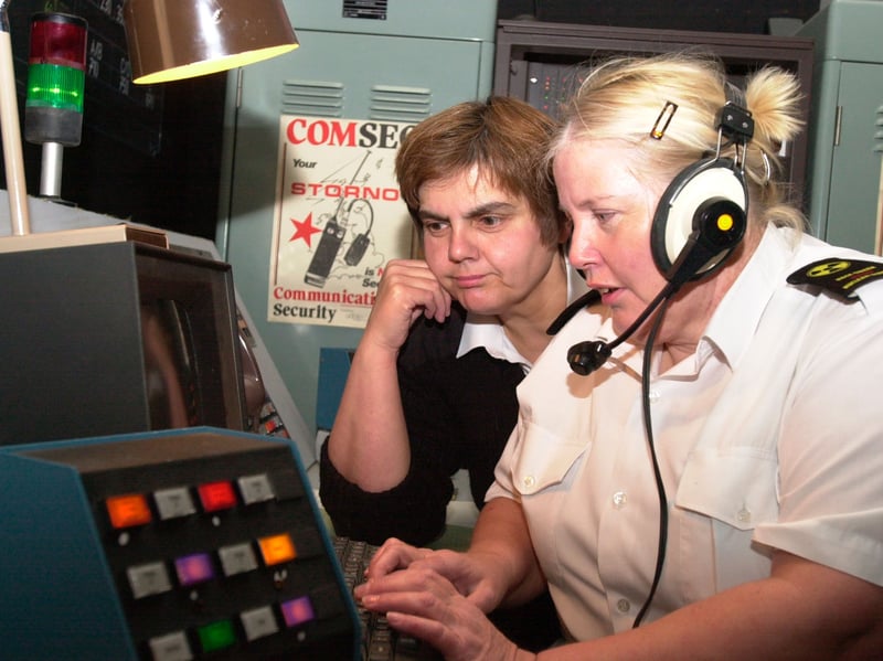 In the control room of the Hack Green nuclear bunker in Cheshire, which has been turned into a family visitor attraction