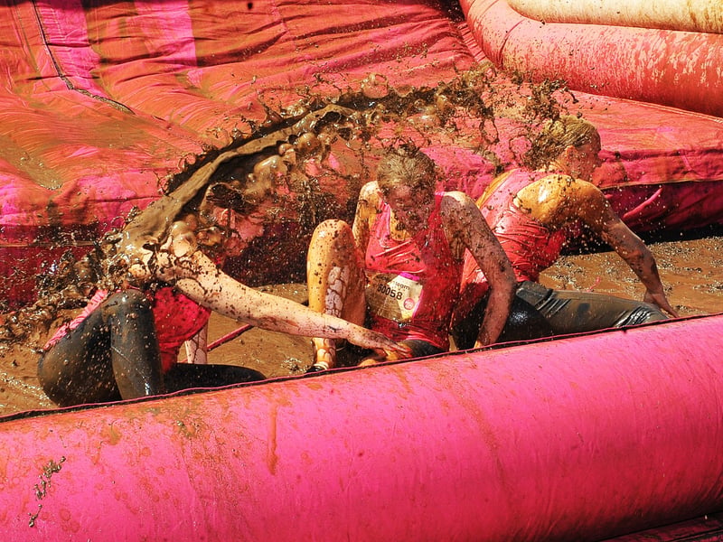 Muddy runners.