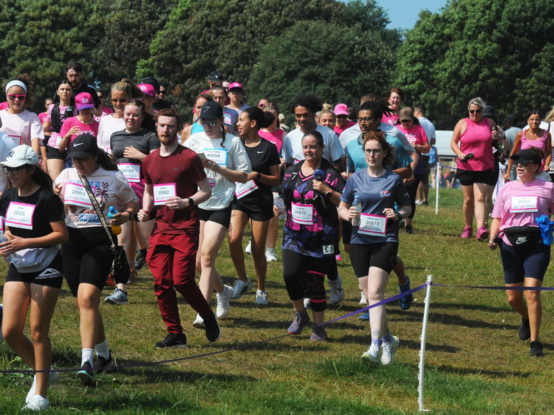 The runners in the 5K and  3K races.
