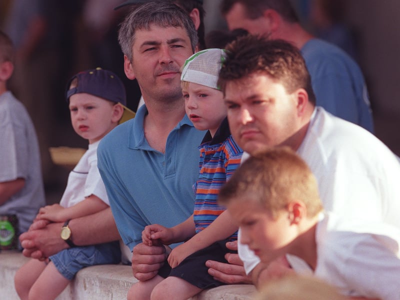 Families watching the Speedway action at Owlerton, Sheffield, in 1999