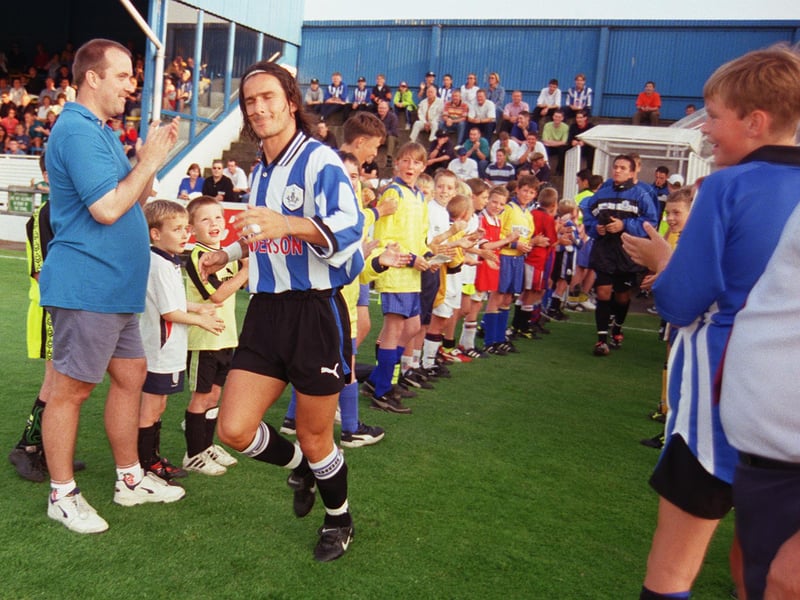 Beni Carbone runs out for Sheffield Wednesday reserves against Stocksbridge Steels at Bracken Moor in 1999