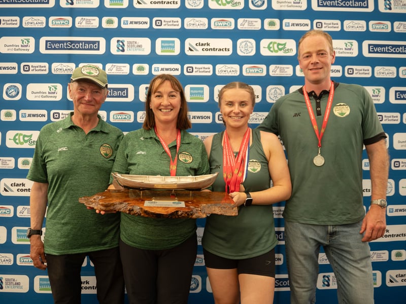 Dundrum Coastal Rowing Club from County Down in Northern Ireland were named World Champions at The Skiffie Worlds 2025 in Stranraer. It is the fourth time they have taken the title with the team walking away with 8 golds, 2 silver and 5 bronze medals. PIC: Kirstin McEwan. 



