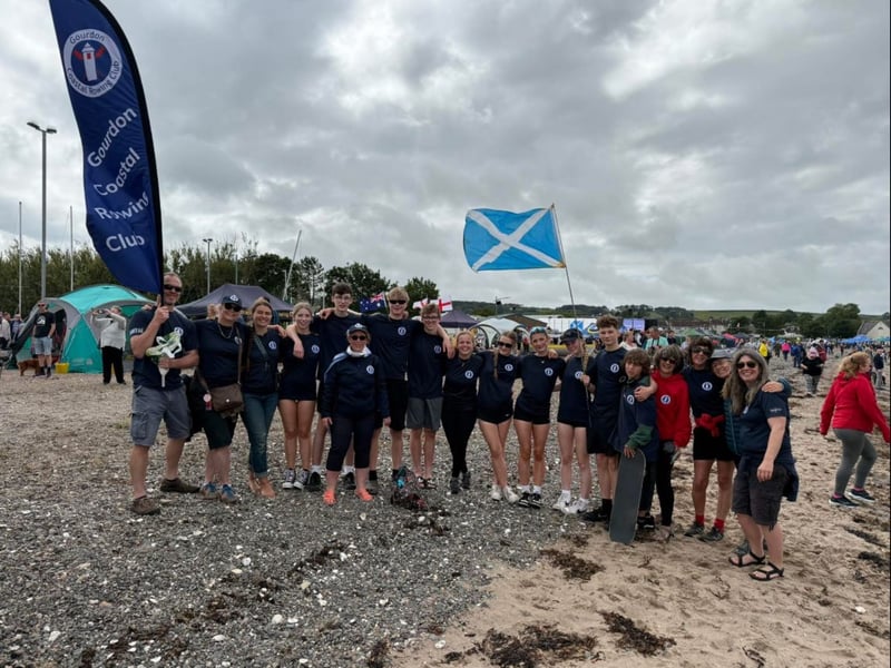 Members of Gourdon Coastal Rowing Club from Aberdeenshire gather their crews for the World Skiffies 2025.