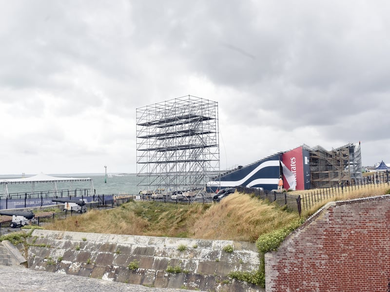 The stands on the promenade/Band Stand Field as the SailGP is set up in Southsea, ahead of the event on Saturday 19 and Sunday 20 July.
Picture: Sarah Standing (150725-6459)