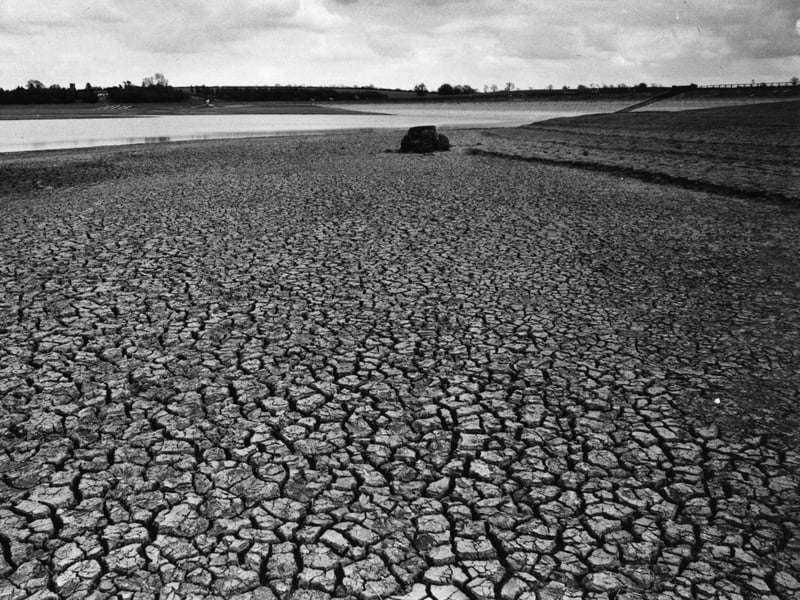 The results of the 1976 drought - the worst for more than 100 years. This was the reservoir at Pitsford near Northampton, 20 feet below its normal level for the time of year.