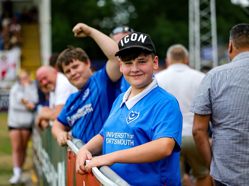 Pompey fans watched on at the Saunders Transport Community Stadium as the Blues continued their pre-season schedule against Farnborough. 
