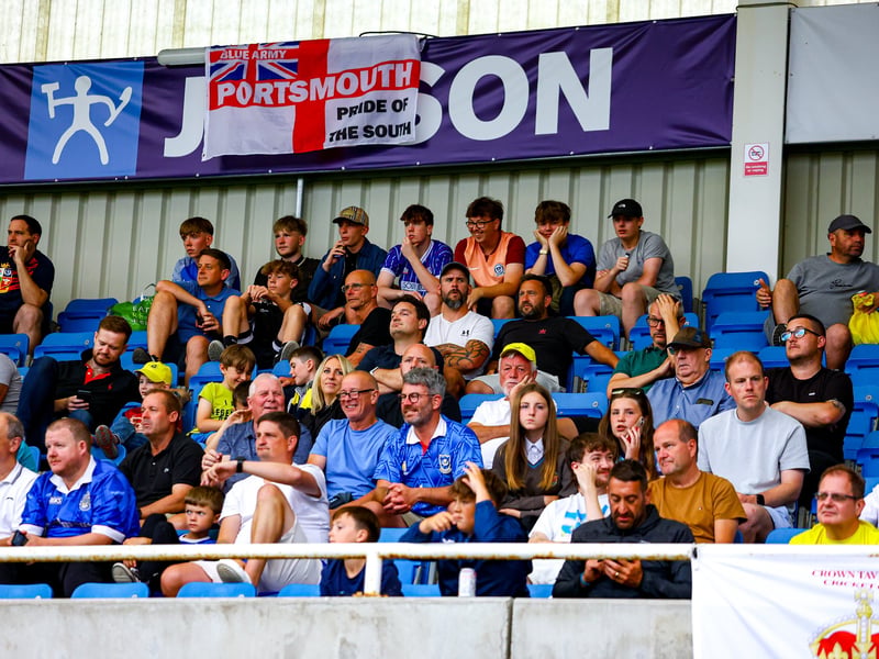 Pompey fans watched on at the Saunders Transport Community Stadium as the Blues continued their pre-season schedule against Farnborough. 