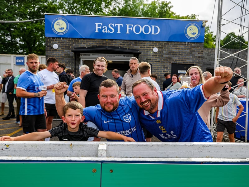Pompey fans watched on at the Saunders Transport Community Stadium as the Blues continued their pre-season schedule against Farnborough. 
