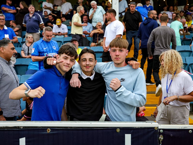 Pompey fans watched on at the Saunders Transport Community Stadium as the Blues continued their pre-season schedule against Farnborough. 
