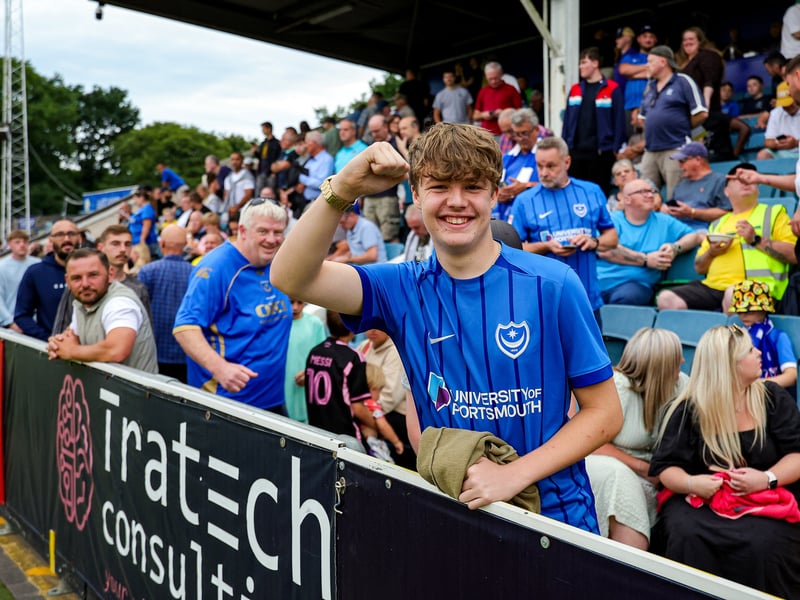 Pompey fans watched on at the Saunders Transport Community Stadium as the Blues continued their pre-season schedule against Farnborough. 