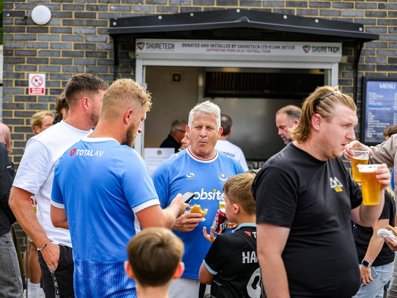 Pompey fans watched on at the Saunders Transport Community Stadium as the Blues continued their pre-season schedule against Farnborough. 