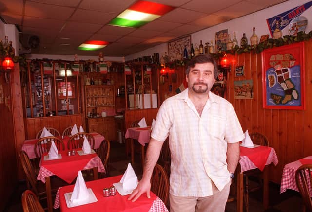 Boss and chef Mimmo Mazzola at Al Caretto Italian Restaurant, London Road, Sheffield, in March 1998