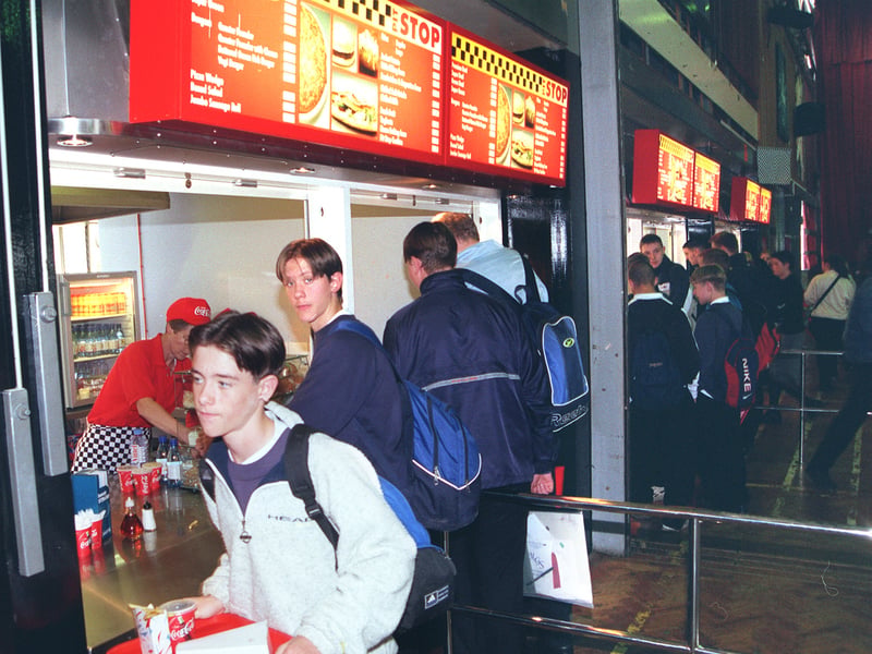 The opening of new fast food restaurant The Pit Stop, at Myers Grove School, Stannington, Sheffield, in 1999