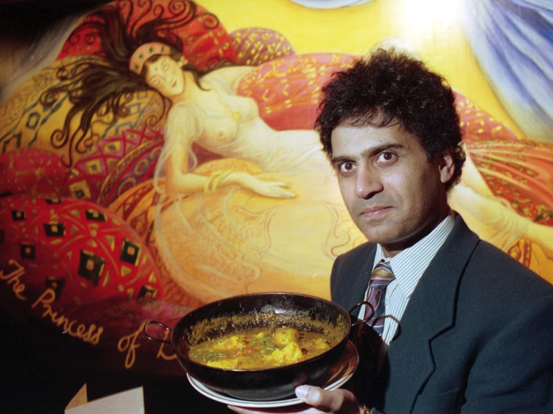 Balbir Singh Sumal, owner of Ali Baba's, Glasgow's first balti Indian restaurant, in May 1993