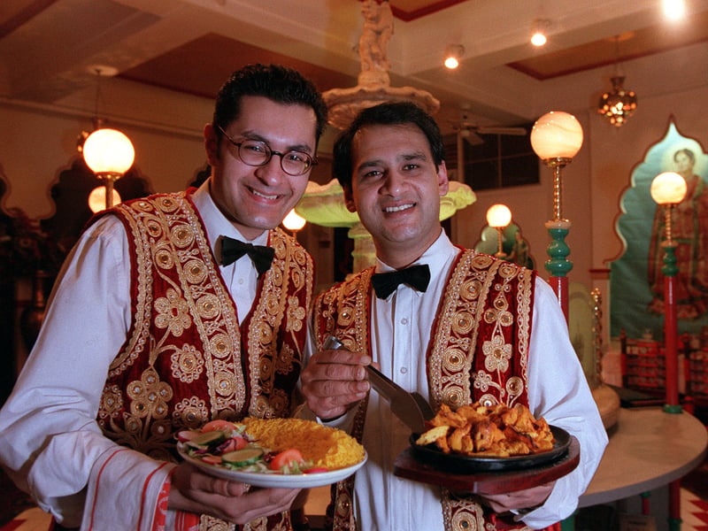 Waiters Jack and Ijaz  at the Koh-i-Noor Restaurant, Glasgow, in 1998