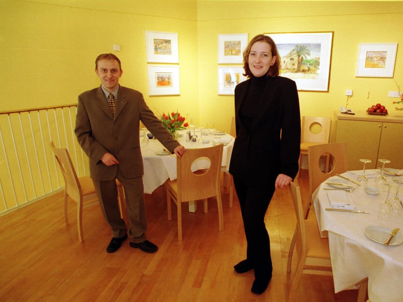 Manager and assistant manager Eddie Abbott and Gayle Swan pictured at the Tuscan Square restaurant in 1999