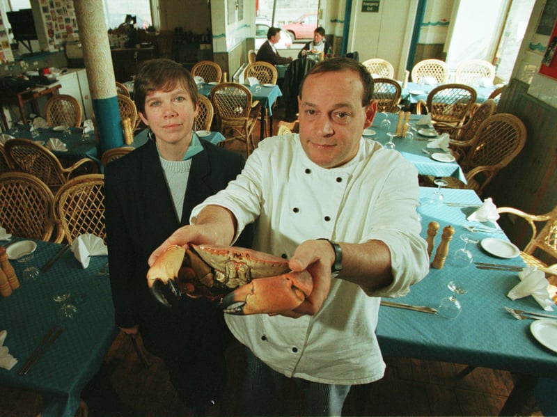 Owners Francis and Armelle Faber at Marinette seafood restaurant, Leith, in 1999