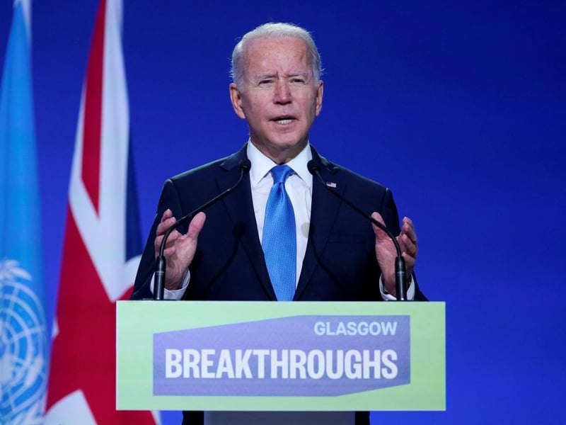 Like Barrack Obama, Joe Biden visited Scotland to attend the COP26 UN Climate Change Conference in Glasgow, in 2021.