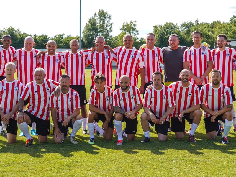 Portsmouth charity squad for the charity match for Sophie's Legacy at AFC Porchester between Premier League All-stars and Pompey legends. 


Picture: Alec Chapman