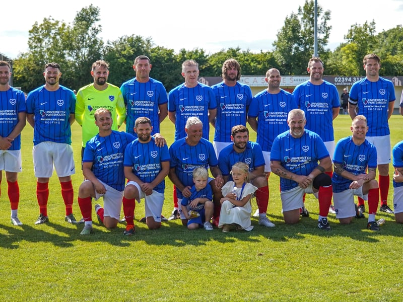 Portsmouth charity squad for the charity match for Sophie's Legacy at AFC Porchester between Premier League All-stars and Pompey legends. 


Picture: Alec Chapman