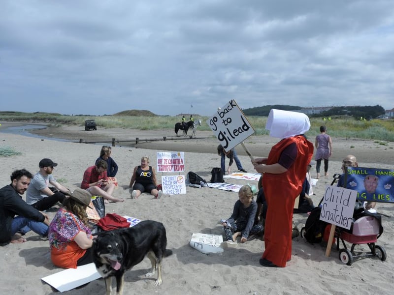 Protesters camp on the beach next to Trump Turnberry.