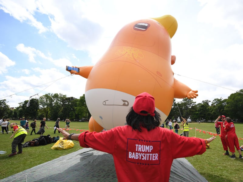 The Trump balloon is launched.