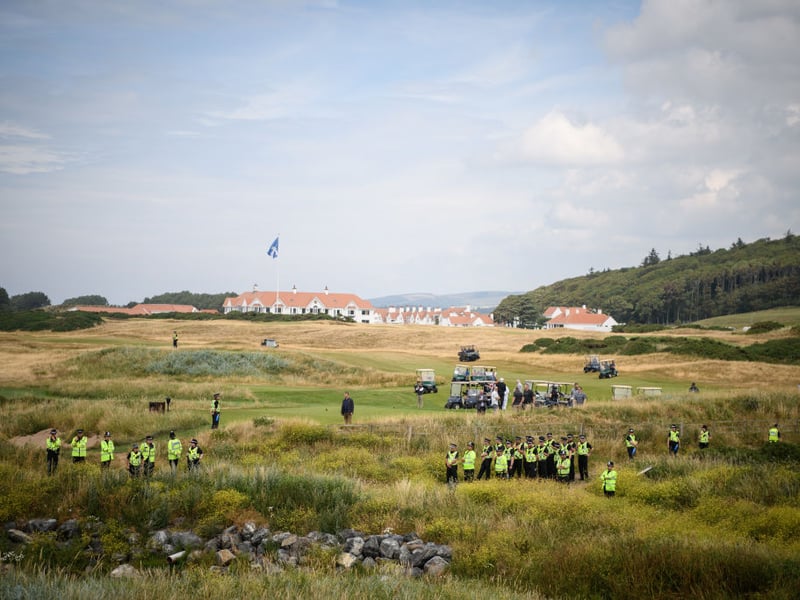 There was tight security at Turnberry for Trump's visit.