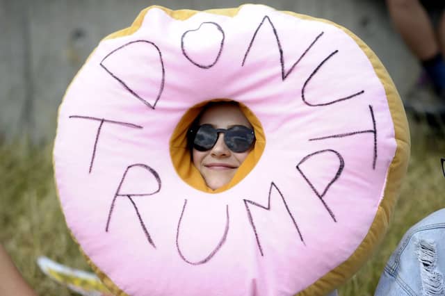 Trump's visit in 2018 led to numerous protests.