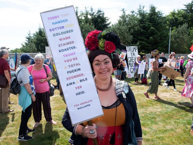 The Aberdeenshire protestors took plenty of care over their placards.