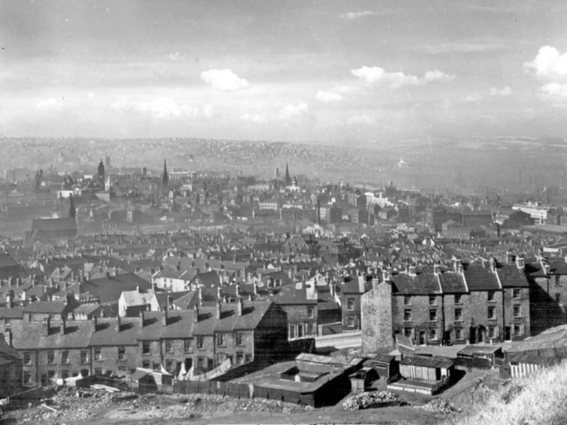 The view across Sheffield from Park Hill, sometime during the 1920s or 30s