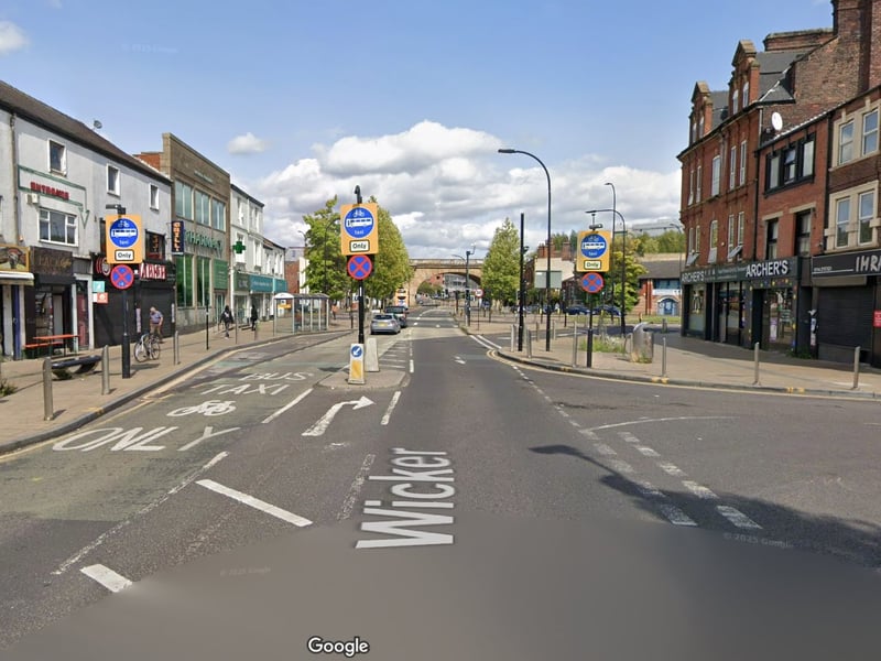 8th: Bus lane, Wicker
Penalty charge notices issued: 2736
Number cancelled: 490
Value of fines issued: £154,560.00
Amount paid: £72,684.73
Photo: Google