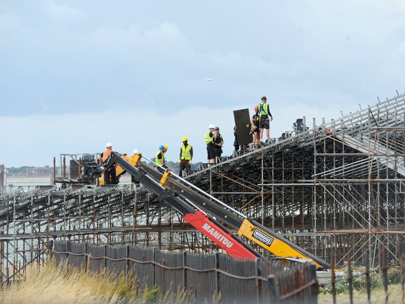 The clear up after the SailGP weekend in Southsea. 
Picture: Sarah Standing (220725-772)