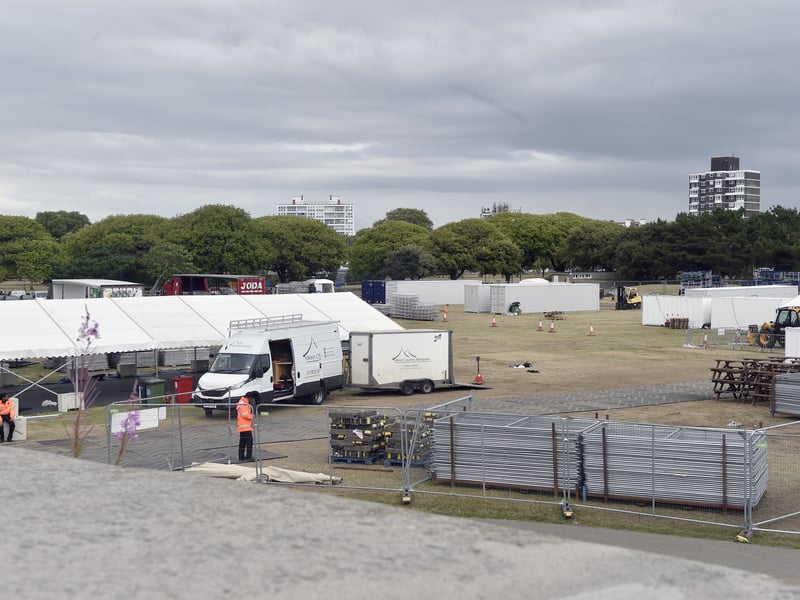 The clear up after the SailGP weekend in Southsea. 
Picture: Sarah Standing (220725-7177)