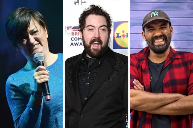 Three winners of the Edinburgh Festival Fringe's Funniest Joke Award over the years.