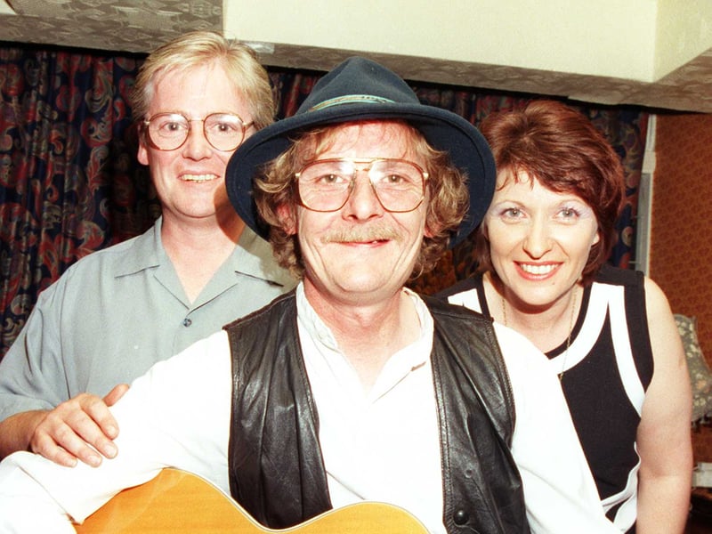 Landlords Neil and Karen Kemp in The Huntsman at Torworth near Bawtry in 1998, with Steve Middleton, of Mid Country, performing as part of country and western evening at the pub