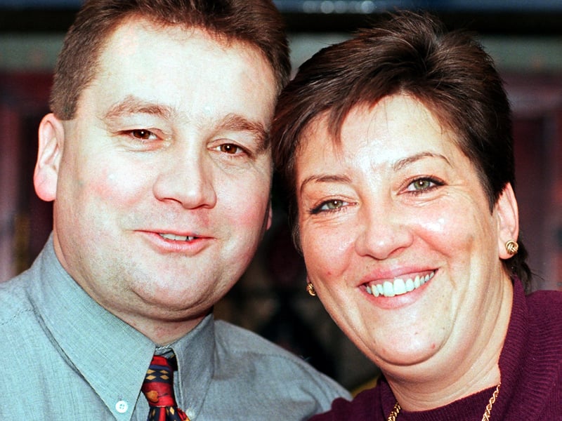 Mick and Debbie Mangham at The Belvedere pub, Moorgate Road, Rotherham, in 1999