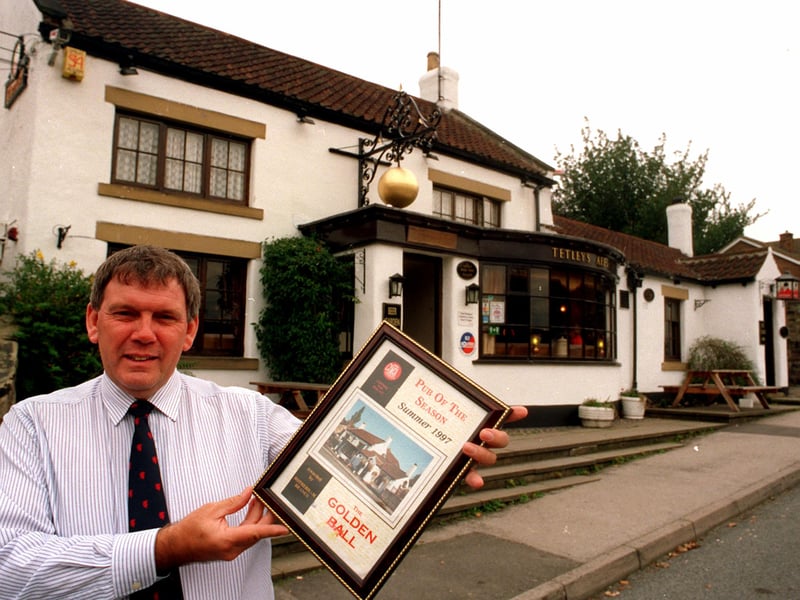 Dave Yates, manager of the Golden Ball, Whiston, Rotherham, pictured after it was named the CAMRA Pub of the Season for 1997