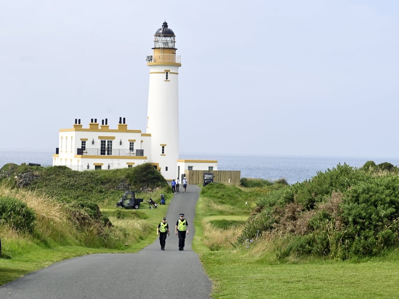 Police patrols at Turnberry on foot.