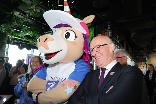 Finnie the Unicorn is the mascot for the Glasgow 2026 Commonwealth Games.
