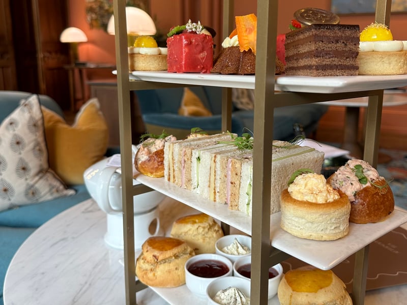 Award-winning executive pastry chef Szilard Szentesi has created an afternoon tea menu that features an artistic selection of pastries, sandwiches and savouries, complemented by a wide choice of loose-leaf teas, champagne and sparkling wine. Our favourites were the strawberry cube with a Perthshire strawberry mousse, the carrot cake with aerated citrus crème fraîche and the obligatory scones served with clotted cream and Scottish preserves.