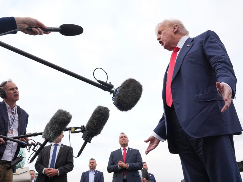 The press asked questions about immigration, Gaza and Jeffrey Epstein. 