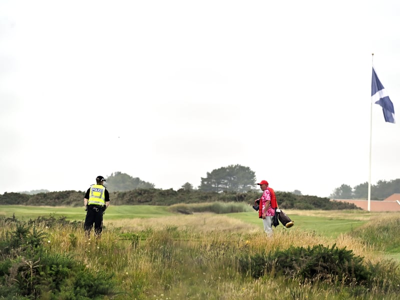 Police at Turnberry as preparations get under way for the visit of President Donald Trump.