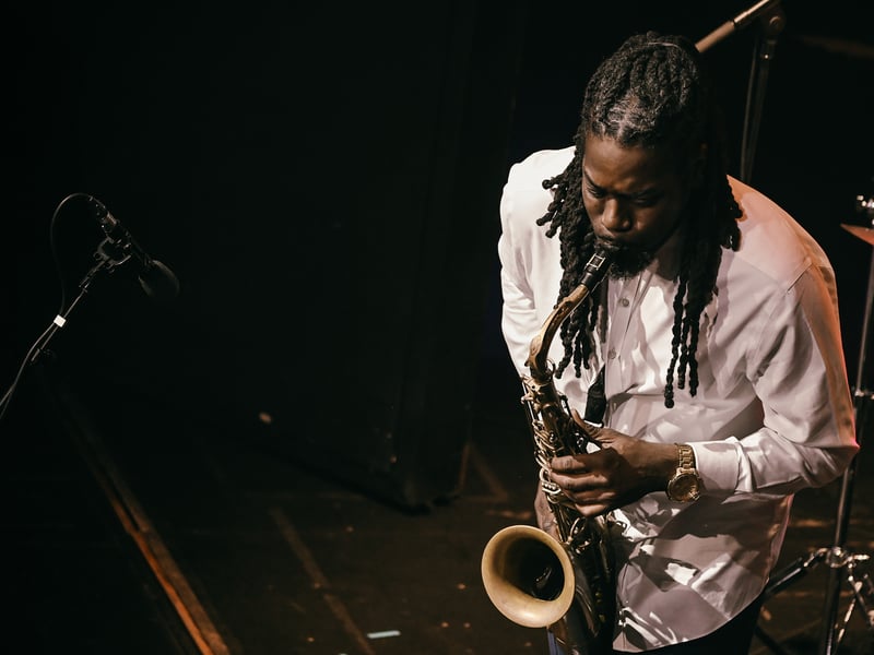 Jazz saxophonist, hip-hop artist, curator and presenter Soweto Kinch headlined with his BBC Radio 3 Round Midnight Prom