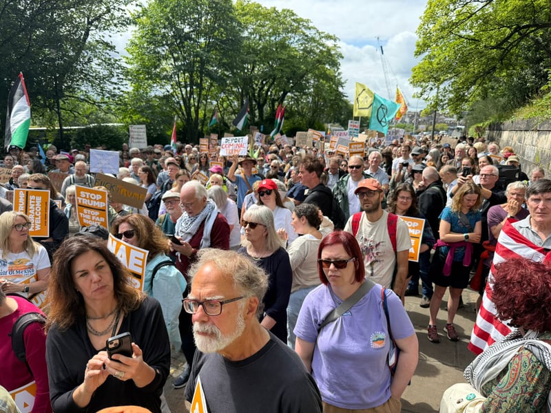 The protest is taking place outside the US Consulate