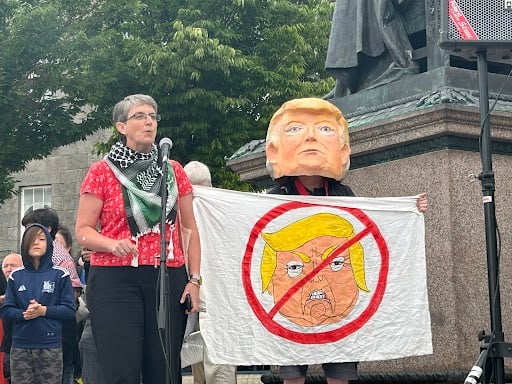 Maggie Chapman is attending the protest. 