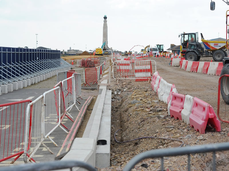 The level of the road has now been raised alongside where the new promenade has been created.
Picture: Sarah Standing (240725-804)