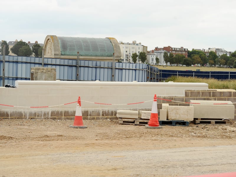 Works are also ongoing at the Portsmouth Naval Memorial as well as the new road will be level with it when finished. This means there will no longer be a need for a stepped access. The road surface in front of the memorial will also be different as well to create a different feel.
Picture: Sarah Standing (240725-873)