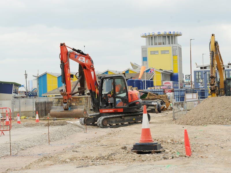 The new promenade, cycle lanes and road are being created.
Picture: Sarah Standing (240725-812)