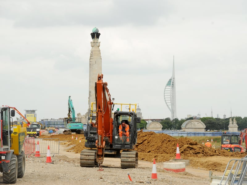 The new road and embankment in front of Southsea Common is being created.
Picture: Sarah Standing (240725-888)